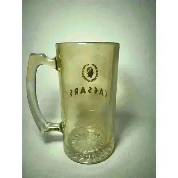 Vintage Caesars Palace Las Vegas Glass Beer Mug Stein with Gold Trim - Picture 3 of 6